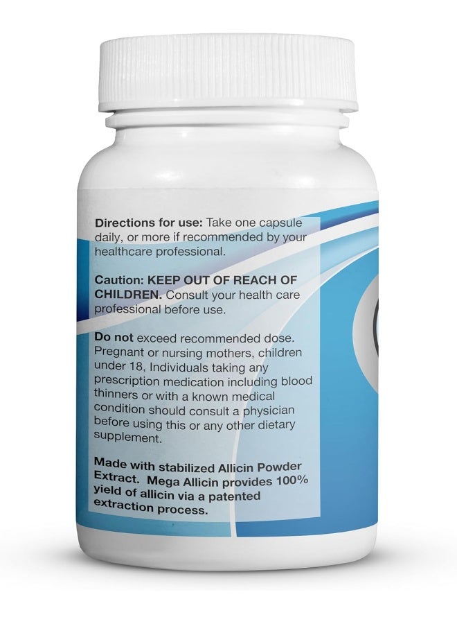 BuyNaturally Potent Allicin Odor Controlled Garlic Supplement by Mega Allicin|180,000mcg (180mg) Veggie Capsules with Immune Support, Gluten-Free (90 Count) - Image 3